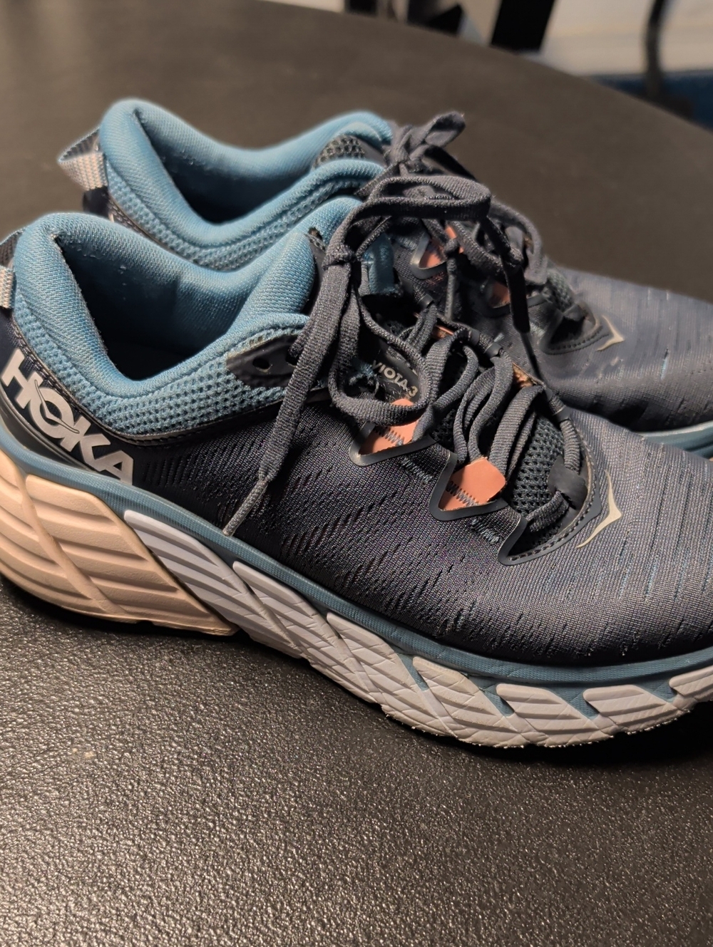 Hoka Gaviota 3 Women's Navy and Light Blue Athletic Running Shoes 9.5